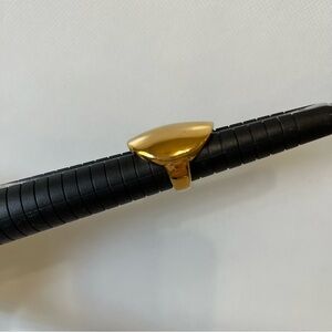 Rustic Cuff Gold Tone Chunky Ring